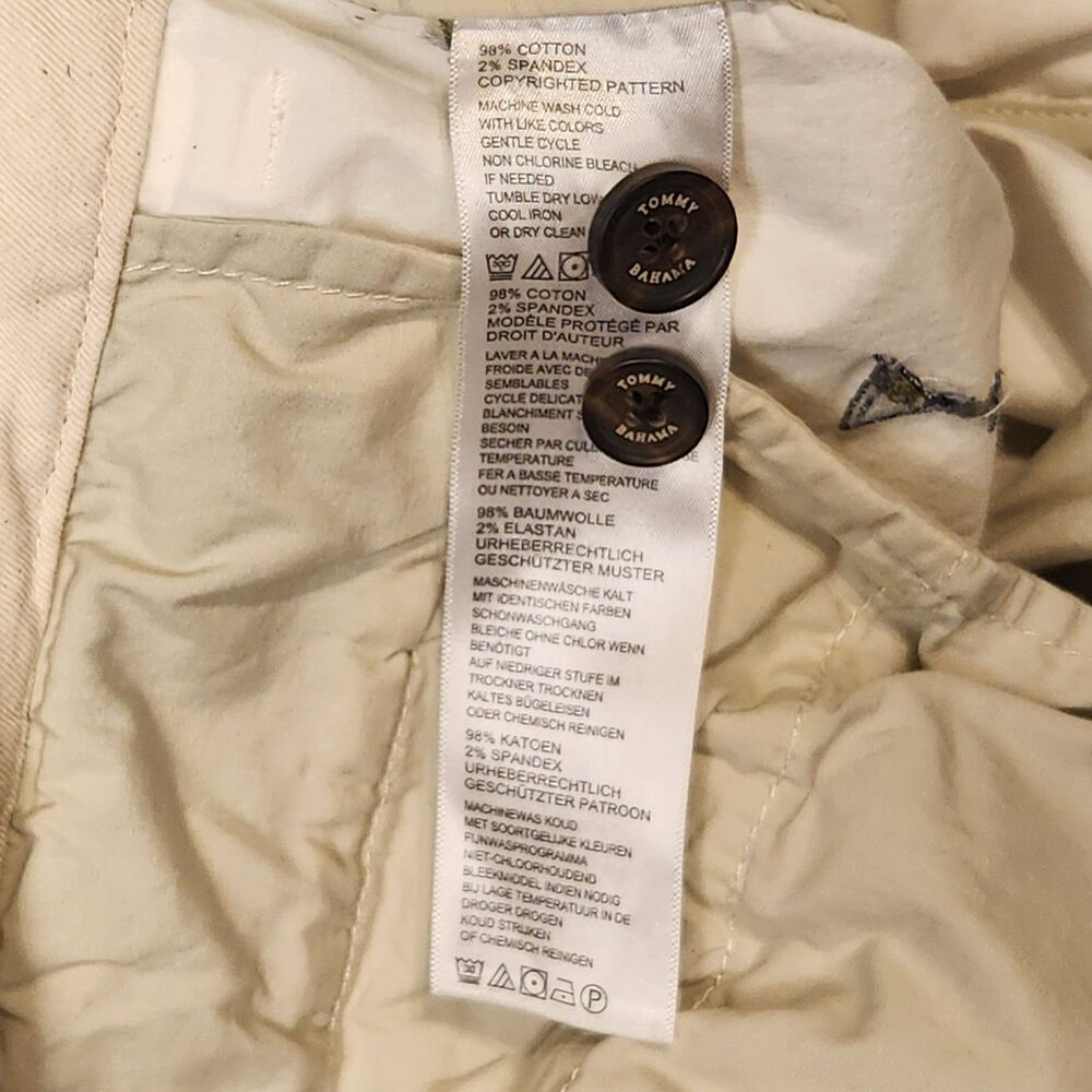 Tommy Bahama Mix Master Continental Mens Shorts 35 Martini Embroidered Cream - Picture 5 of 9